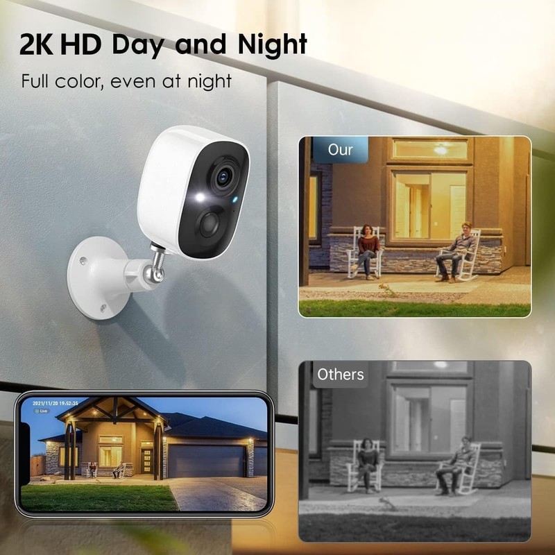 2K Solar Security Camera Indoor & Outdoor Wireless 2-Way Talk WiFi Night Vision gallery