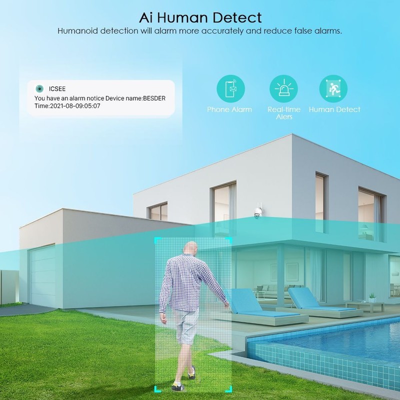 8MP 4K UHD PTZ Camera AI Human Detect Wireless Wifi Waterproof Security SmartCam gallery