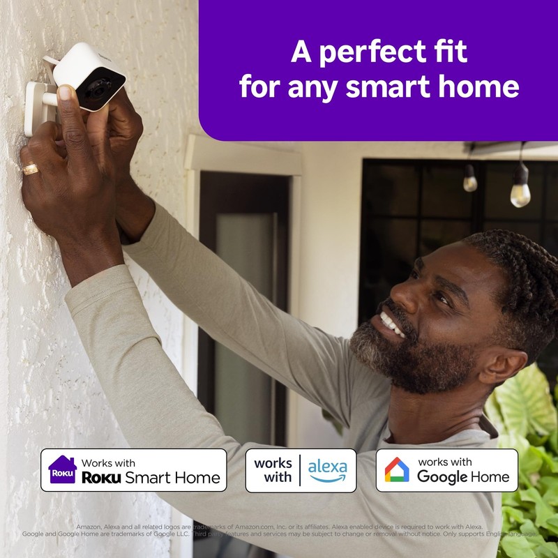 Roku Outdoor Camera Home Security IP65 Weather Resistant Wired gallery