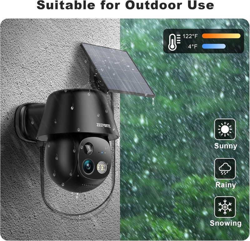 Wireless 2K Solar Security Camera with Two-Way Audio & Smart Alert System – gallery
