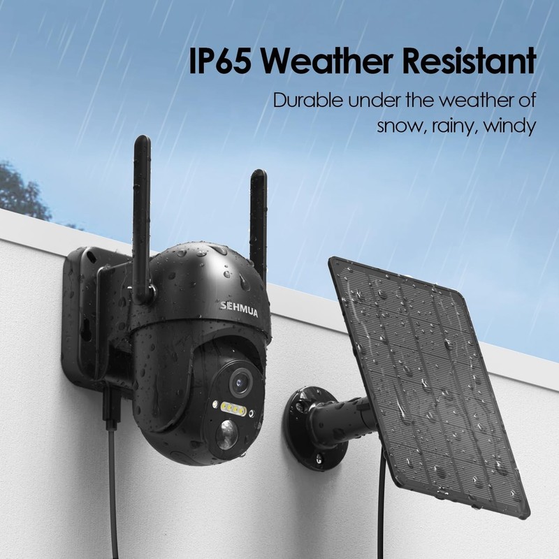 Weatherproof 2K Solar Security Camera - WiFi Outdoor Camera with Night Vision gallery