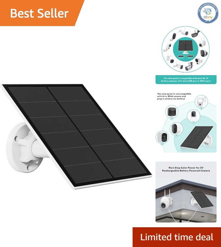 360° Adjustable Waterproof Solar Panel for Outdoor Camera Charging