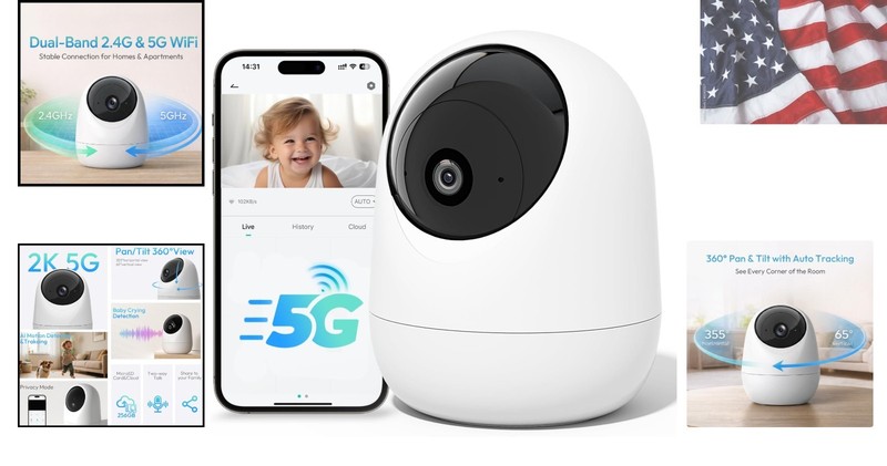 Versatile Indoor Camera with 360° Pan, Smart Alerts & Night Vision Capabilities gallery