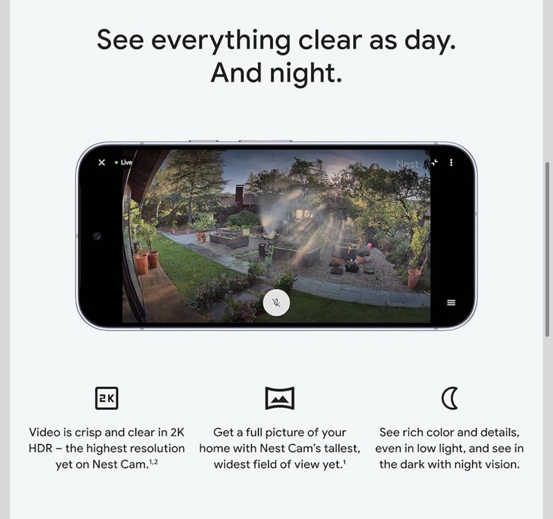 Google Nest Cam Outdoor (wired, 2nd gen) 2K Video Gemini 1-Pack (Hazel) gallery