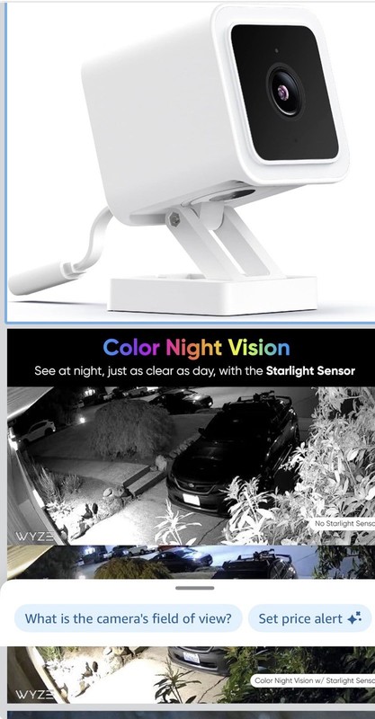 Wyze Color Night Vision Outdoor & Indoor IP65 Weather Resistant Wi-Fi Camera