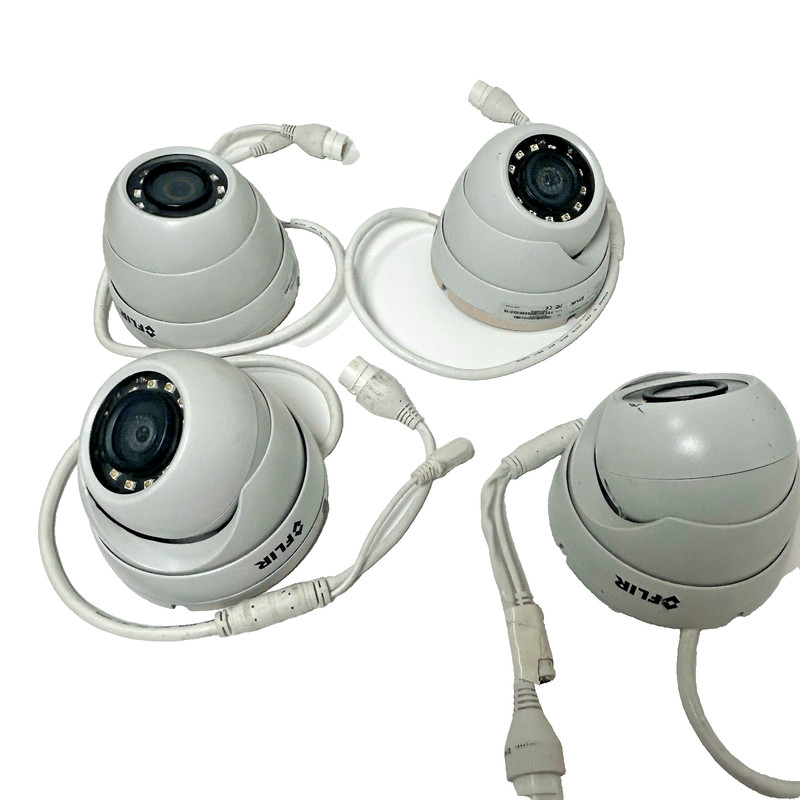 FLIR PE133E 3MP Fixed HD IP Weatherproof Dome Security Camera – Lot of (4)