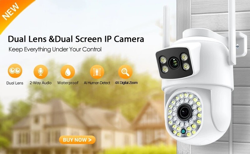 8MP 4K Wifi Camera Dual Lens Security Protection Waterproof Security CCTV gallery