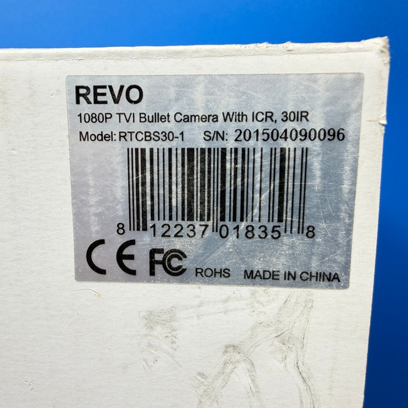 REVO TVI BULLET CAMERA WITH ICR 30IR WIRED SECURITY CAM 1080P RTCBS30-1 NEW gallery