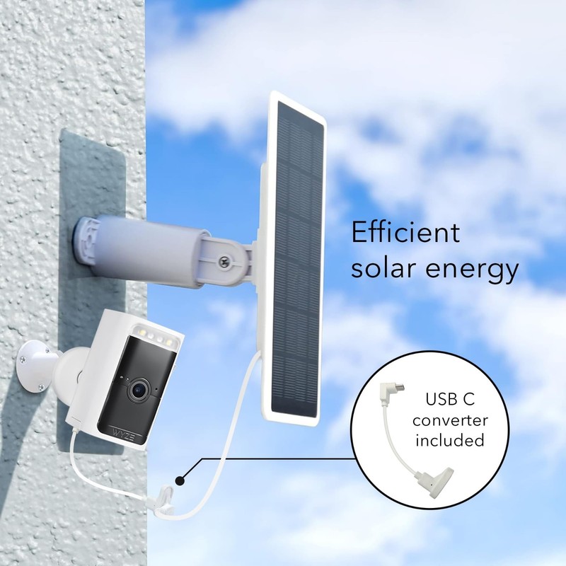 Solar Panel for Wyze Cam Outdoor & Battery Cam Pro - 2-Pack, Efficient Power Sup gallery
