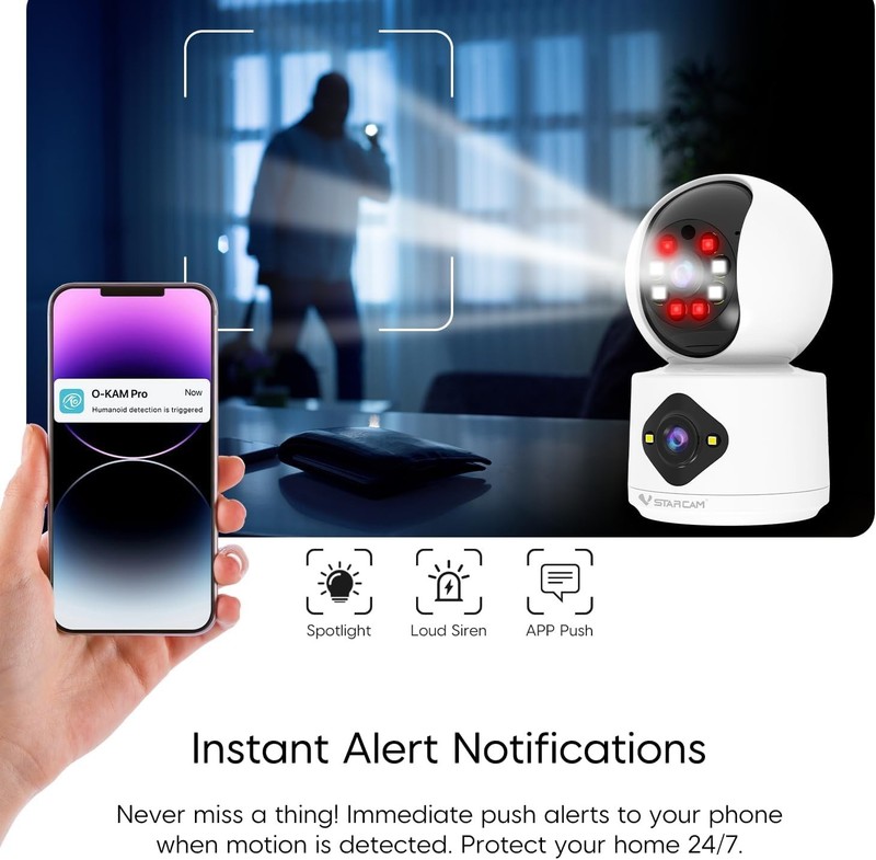 2K Indoor Camera with Color Night Vision & Dual Lens - Perfect for Home Security gallery