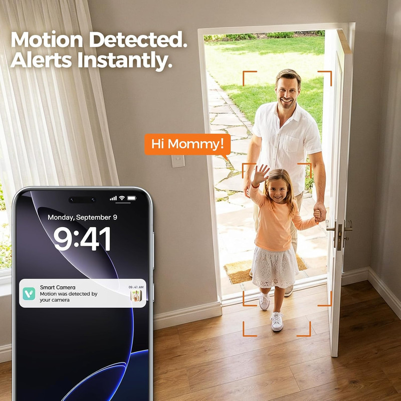 ZEEPORTE 2K Indoor Cameras for Home Security - Baby Monitor and Dog Pet Camera w gallery