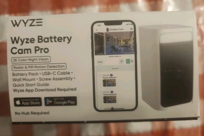 Wyze BATTERY Cam PRO 2k Security Indoor/outdoor Home Security Camera. White NEW gallery