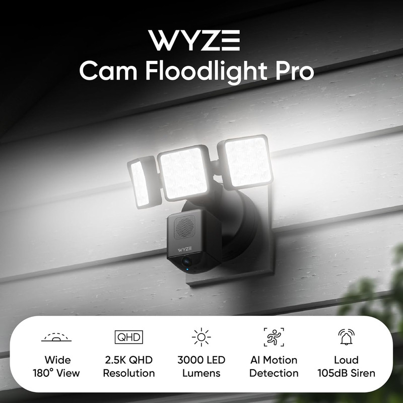 Floodlight Camera Pro, Pcmag Editors' Choice 3000-Lumen Leds, 2.5K HD Outdoor Se gallery