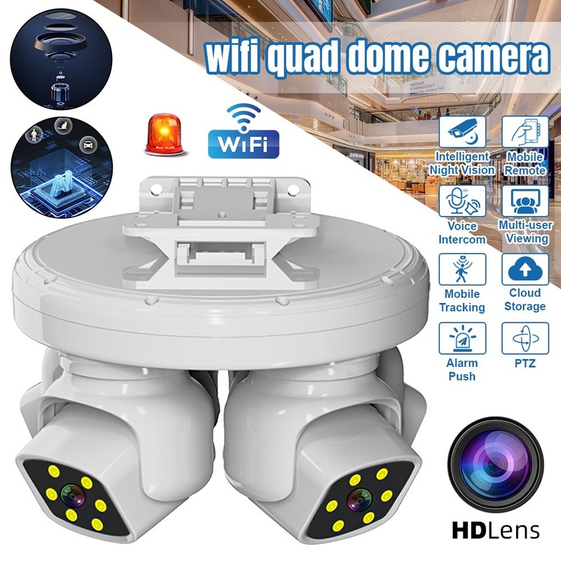 4 Lens Four Screen 12MP WiFi HD IP Camera 10X Zoom Outdoor Security Camera CCTV gallery