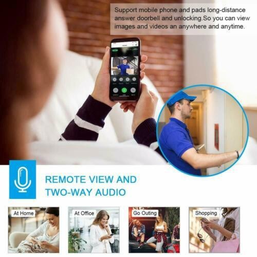 Wireless WiFi Video Doorbells Smart Phone Door Ring Security Camera Bell Silver gallery