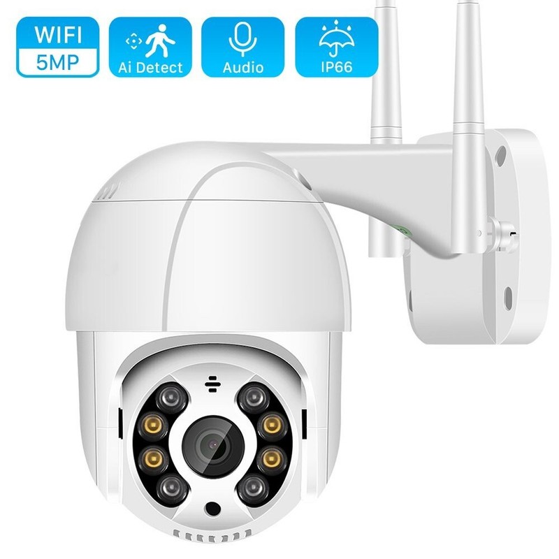 5MP Wifi PTZ IP Camera Outdoor 1080MP 4X Zoom Two-Way Audio Wireless IP Camera