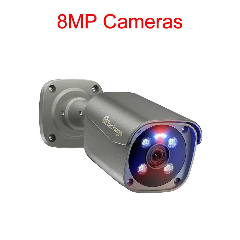 Techage 4MP 5MP 4K Security Metal POE IP Camera H.265 Outdoor Two Way Audio Vide gallery
