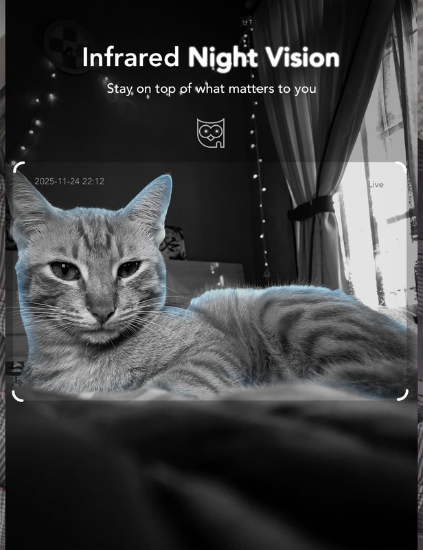 GNCC 2K Indoor Cameras for Home Security with Phone App, 2.4G/5G Mini Pet Cam... gallery