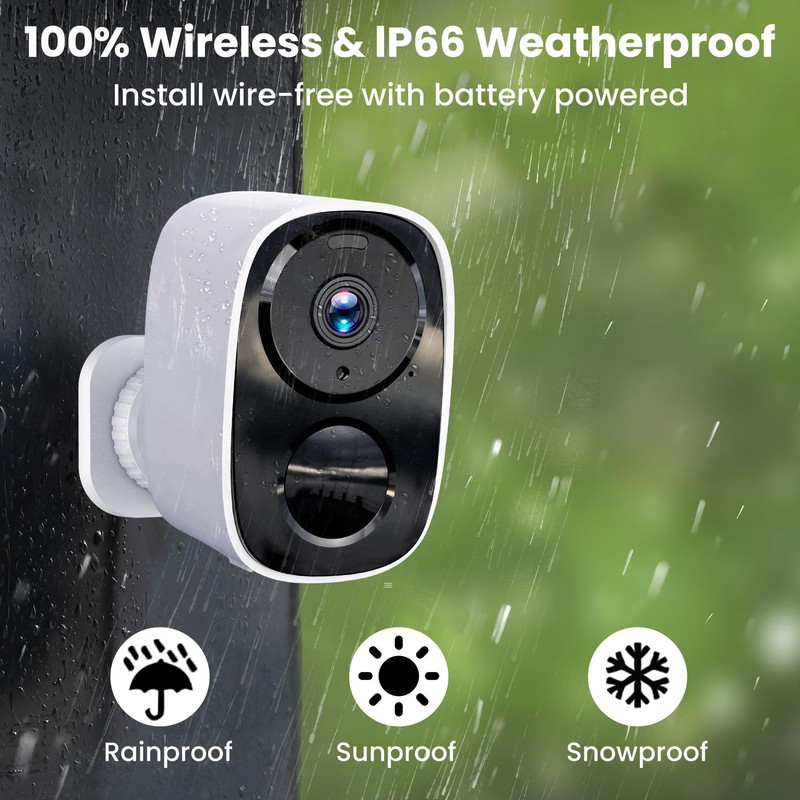 2026 Upgraded 2K Security Cameras Wireless Outdoor, Free Cloud Storage, 1-6 M... gallery