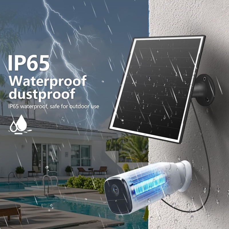 Efficient 8W Solar Panel with 10ft Cable - Ideal for Security Cameras Outdoors gallery