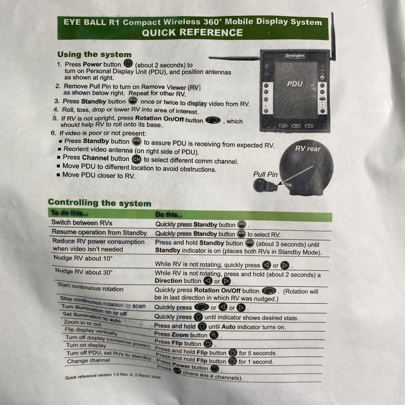 Remington Eyeball R1 Surveillance Sensor System 001-EYBR1-04 New In Case gallery