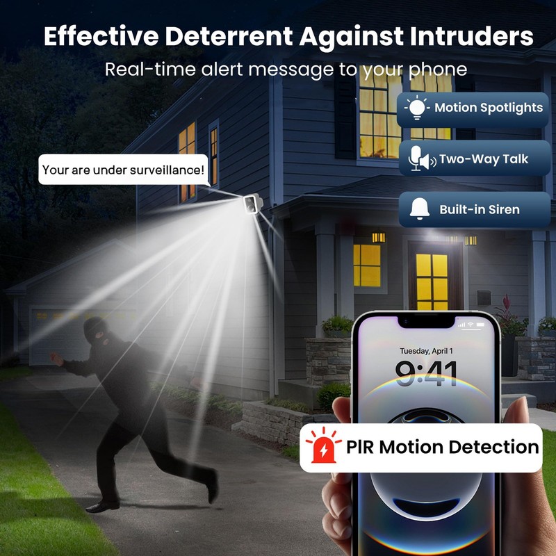 2K Security Cameras Wireless Outdoor, Free Cloud Storage, Integrated Spotligh... gallery