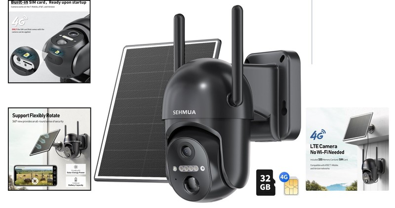No WiFi Required: Outdoor 4G LTE Solar Security Camera with Color Night Vision gallery
