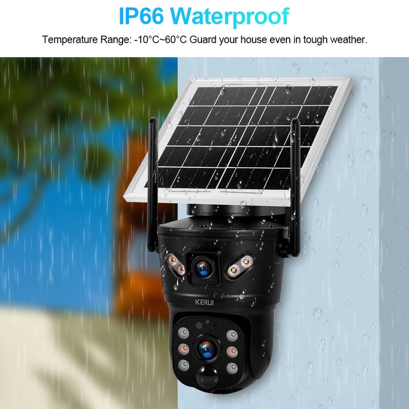 3PCS Solar Camera 4MP Wireless Security Camera Outdoor Solar Battery Camera 128G gallery