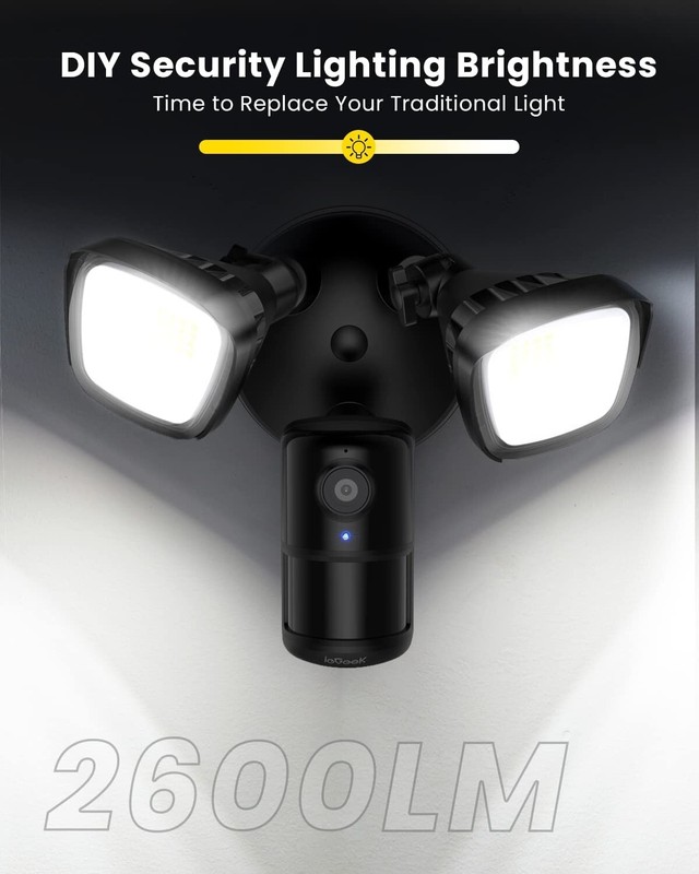 ieGeek Outdoor 2K Wired Flood Light Camera Home Security Camera CCTV 2 Way Audio gallery