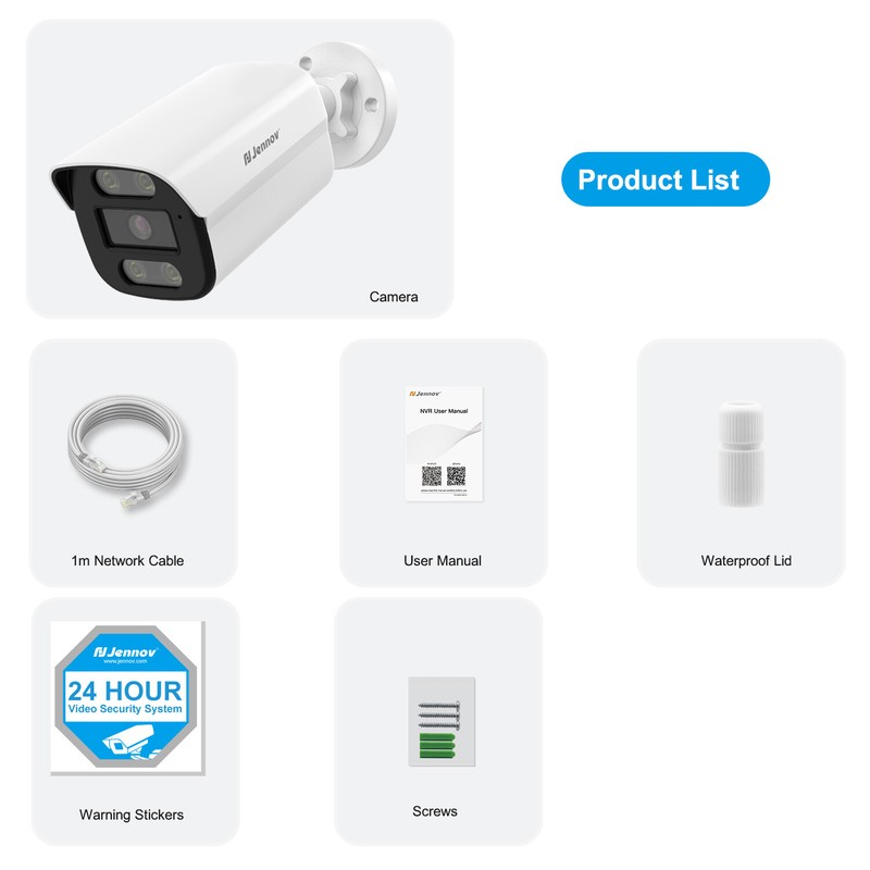 Jennov 8MP PoE Security Camera Audio A95 IP Network Outdoor Human Detection IP66 gallery