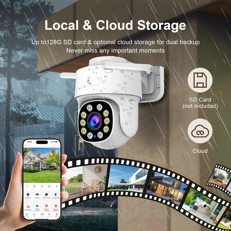 Tuya Smart Wifi Security Camera Outdoor Indoor 3MP PTZ Motion Track CCTV 64GB SD gallery