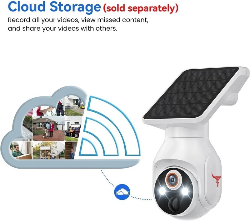Solar Panel Powered Security Camera 1080p WiFi Camera with Night Vision Motion gallery