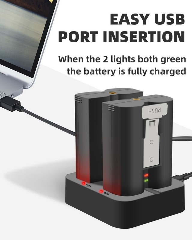 2-Pack 6040mAh Rechargeable Ring Battery & Charger Station for Secure Monitoring gallery