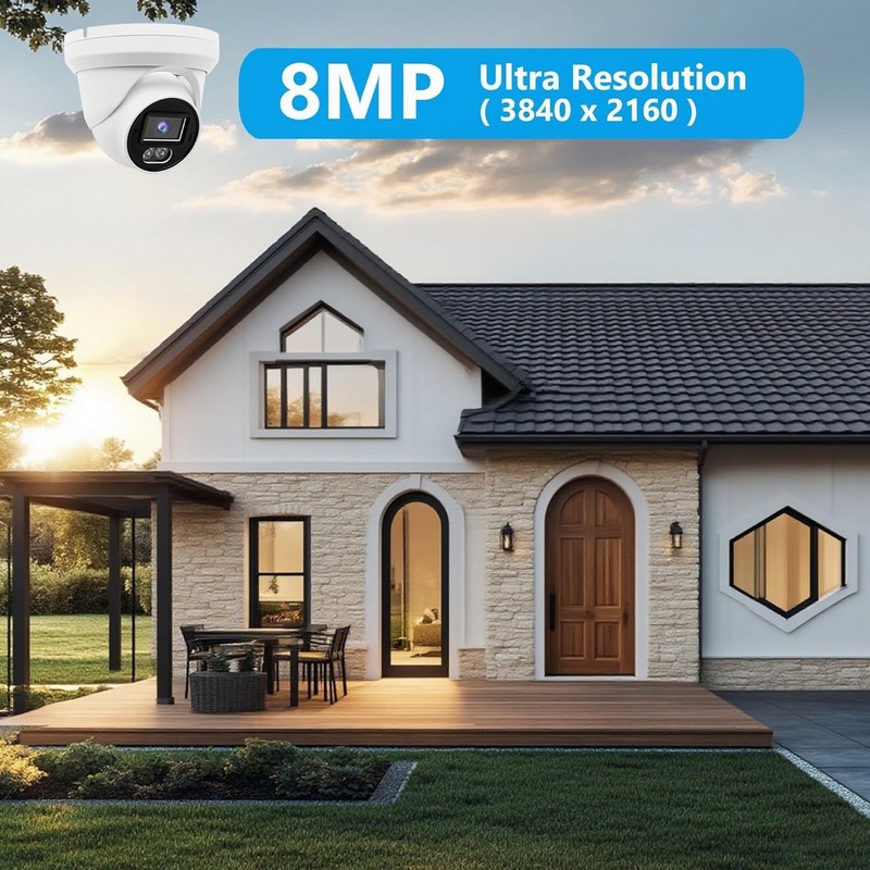 8MP PoE IP Full Color Night Vision Camera Outdoor/Indoor Metal Housing 2.8mm gallery