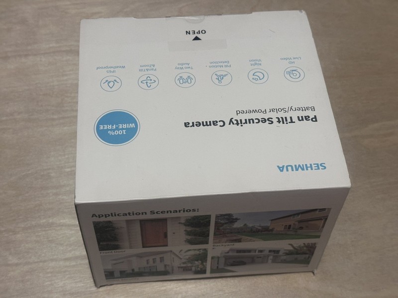 Brand New In Box Sehmua Pan Tilt Security Camera Solar Powered Model RBX S 45 gallery