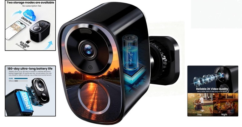 Enhanced Wireless 2K UHD Surveillance Camera - 6- Battery & Cloud Storage gallery