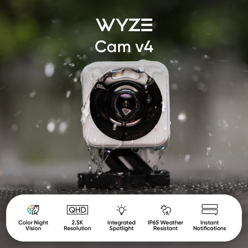 Cam V4 2.5K AI Security Camera - Indoor/Outdoor, Night Vision, No Subscription gallery