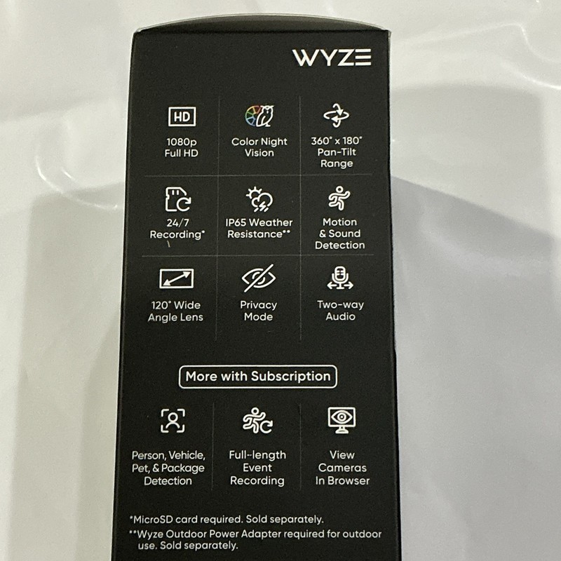 Wyze Cam Pan V3 1080p Indoor/Outdoor Wi-Fi Pan Tilt Zoom Smart Camera NEW BLACK gallery