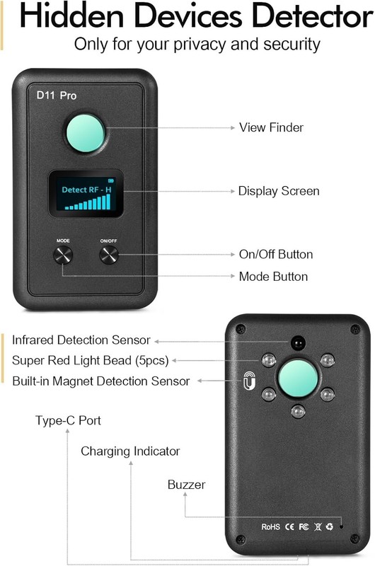 D11 Pro Camera Detector with Screen Professional RF GPS Tracker Detector Bug gallery