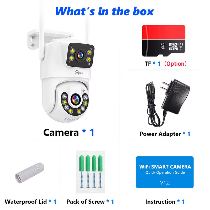 Movols 1080P PTZ IP Camera Two-way Audio WIFI Wireless Smart Tracking Security S gallery