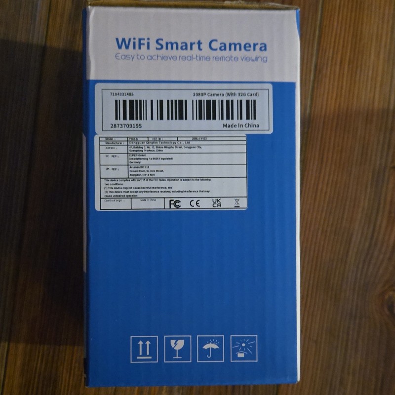 1080p Wi-Fi IP Surveillance Camera PTZ Two-Way Audio 32GB Blue/White gallery