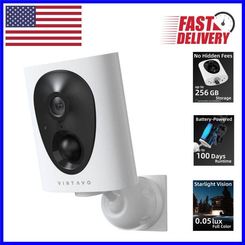 VistaFlask Waterproof 2K Security Camera with Smart Features & Easy Installation