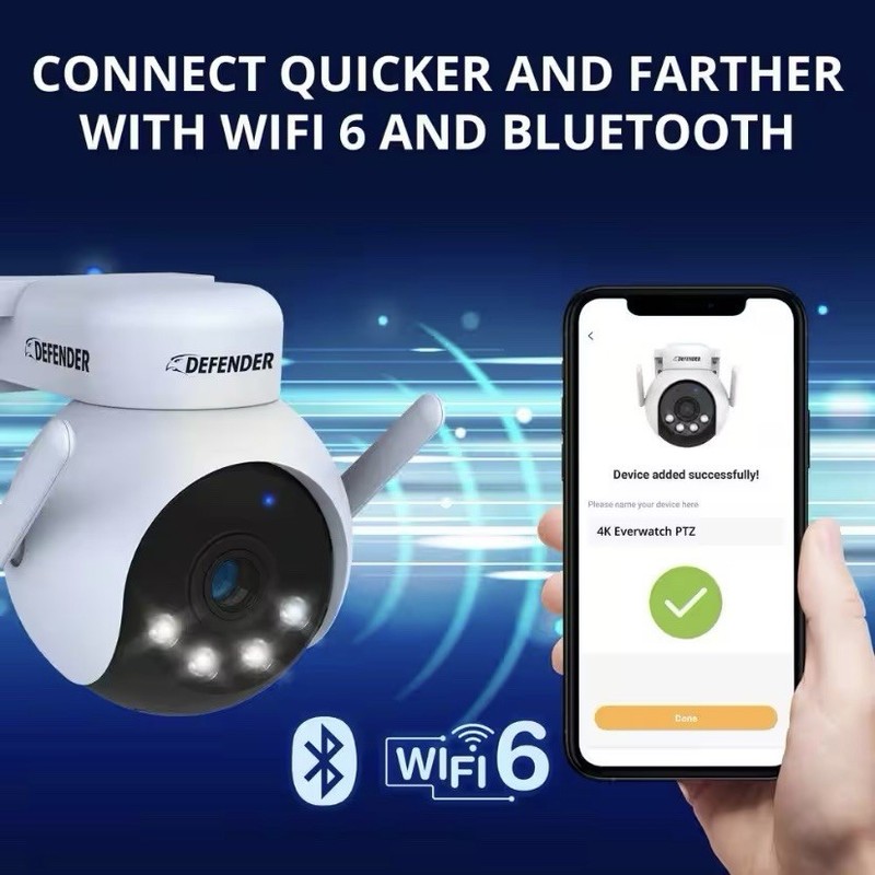 DEFENDER EVERWATCH 4K PTZ 360 AI POWERED SECURITY CAMERA WI-FI **BRAND NEW** gallery