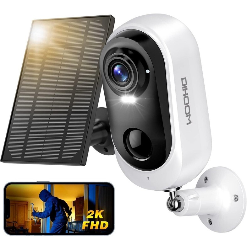 Solar Security Camera Wireless 1080P 2K/3MP Surveillance Exterior Home Security