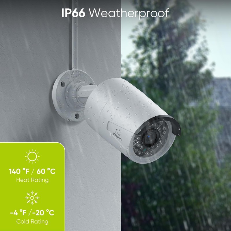4K 8MP PoE IP for PoE NVR, 2Pcs Outdoor Weatherproof Cameras with Smart IR LE... gallery