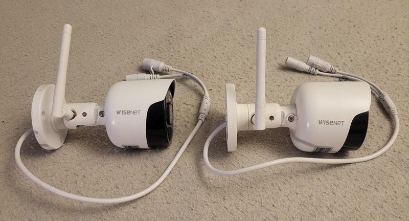 Lot Of 2 WISENET SNC-79447BW 1080P WIRELESS IR SECURITY CAMERAS
