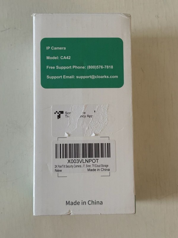 Cloarks Wireless Pan-Tilt IP Camera Model CA42 New in Box gallery