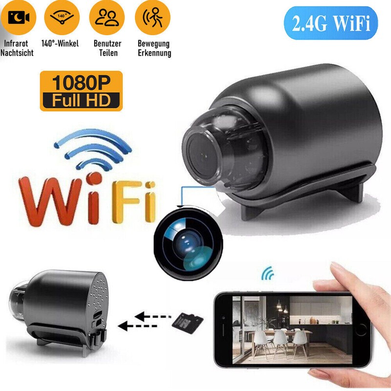 1080P WIFI Camara De Seguridad Exterior Pequeña Compacta Con Vision Nocturna