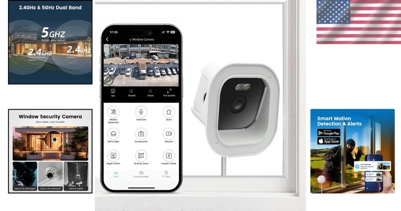 Compact Window-Mounted Security Camera - Full-Color Night Vision & HD Recording gallery