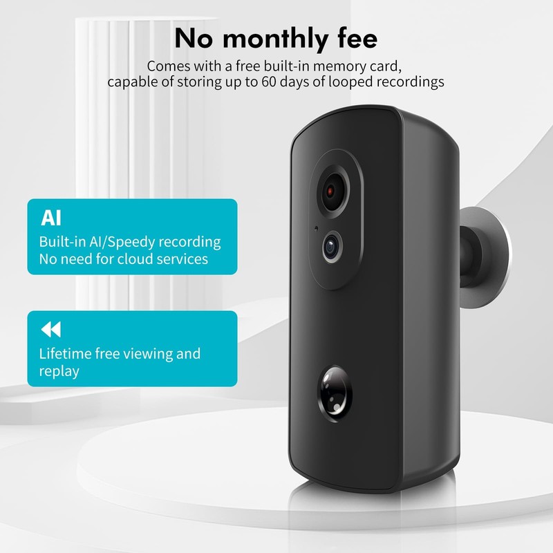 Outdoor Camera Wireless WiFi,AA Battery Operated Home Security Camera, Operat... gallery